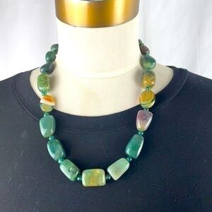 ICervoni Creations Dark Green Aventurine Gem Beaded Necklace, 20”